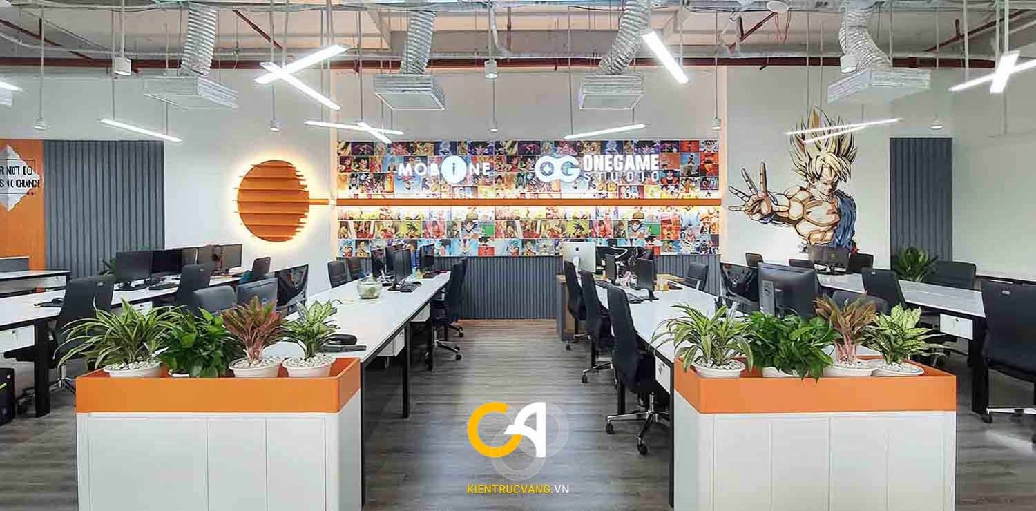 Thiết kế nội thất văn phòng Onegame Việt Nam | Khu làm việc