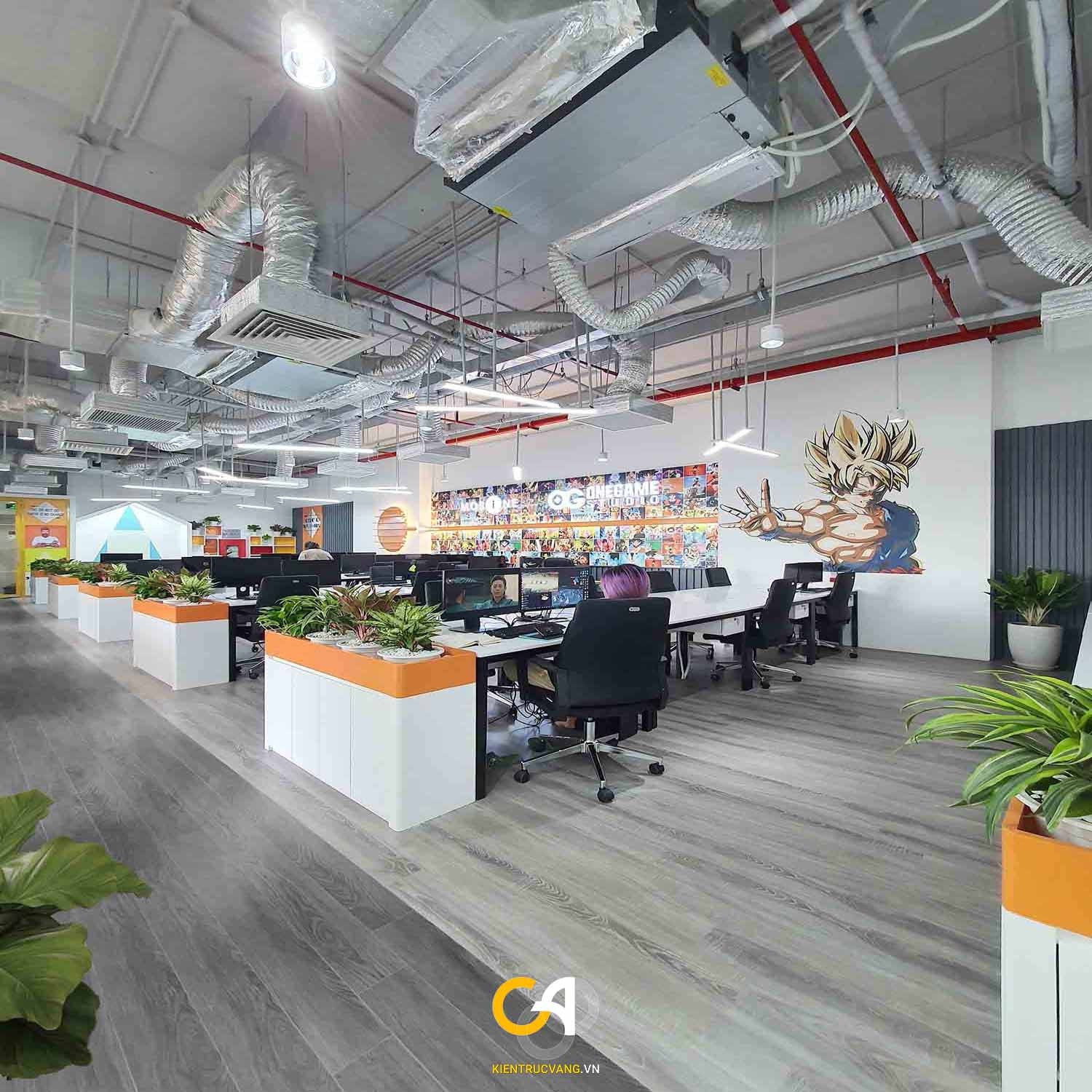Thiết kế nội thất văn phòng Onegame Việt Nam | Khu làm việc